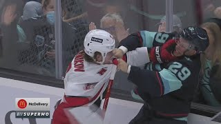 Andrei Svechnikov And Vince Dunn Drop The Gloves [upl. by Eenahpets]