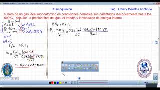 Ejercicio fisicoquimica proceso isocorico hallar energia interna [upl. by Lombardi311]