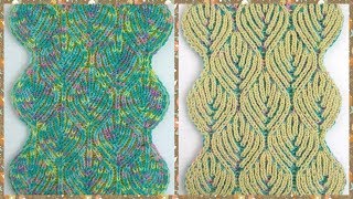 Brioche knitting Fall leaves knitting patterns [upl. by Odraner]