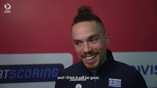 Eleftherios PETROUNIAS GRE  Interview after podium training [upl. by Debi628]