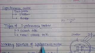 Unit 4 Synchronous motorTypesWorking principleStarting Methods of Synchronous motorApplications [upl. by Olathe]