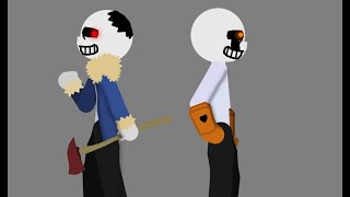 UNDERTALE ANIMATON  DELTA SANS VS HORROR SANS Pivot Animator [upl. by Singh]