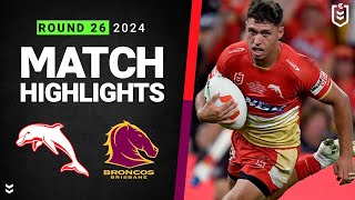 NRL 2024  Dolphins v Broncos  Match Highlights [upl. by Fosdick]