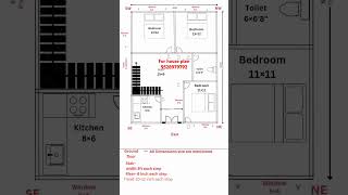 28×33 house plan2bhk with parking houseplan home housedesign house [upl. by Stalder]