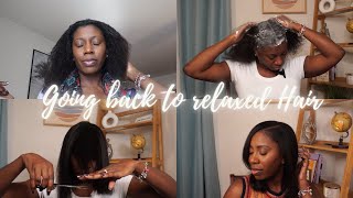 Going back to Relaxed Hair  Cutting Layers at Home  Protective Style for Relaxed Hair  Imchicism [upl. by Nydnarb]