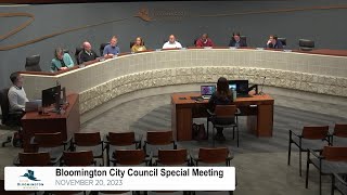 November 20 2023 Special Bloomington City Council Meeting [upl. by Fletcher]