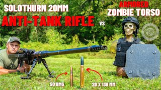 Solothurn 20mm AntiTank Rifle vs Armored Zombie Torso How Lethal Is 20mm [upl. by Novy]