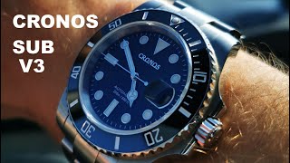 The Best SUBMARINER Homage  Cronos L6005 V3 Watch Review [upl. by Hanauq]