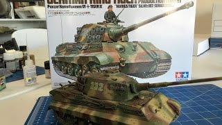 Building the Tamiya King Tiger including Painting and weathering [upl. by Ayatan597]