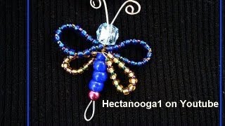 DIY DRAGONFLY OR BUTTERFLY PENDANT with wire and beads jewelry making [upl. by Juno153]