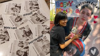 STAY VLOG Minchan birthday event 🥳 Bang Chan Lee Know birthday celebration 💥 SKZ cafe event 📍India [upl. by Etteragram]