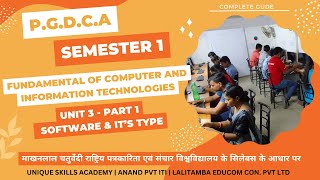 PGDCA  SEM One Unit 3 Part 1 Fundamental of Computer and IT  PGDCA Course  Makhanlal University [upl. by Yssor]