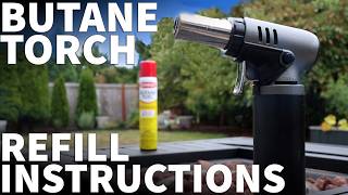 Refill Butane Torch Lighter Properly  Creme Brulee Culinary Kitchen Torch Ronson Butane Fuel Refill [upl. by Spratt745]