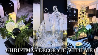 CHRISTMAS DECORATE LIKE A PROBLACK AND WHITEGLAM CHRISTMASLIVING ROOM BLACK TIE [upl. by Eycal]