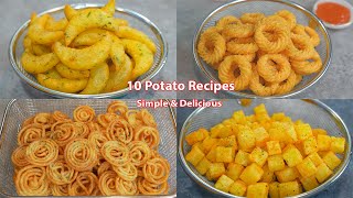 10 Amazing Potato Recipes Collections Potato Chip Potato Snacks Easy and Delicious [upl. by Yelnik]