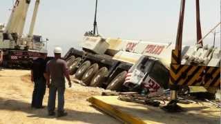 Crane accident Liebherr Ltm1200 Avi cranes Кран [upl. by Trillbee]