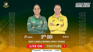 LIVE  3rd ODI Match  Bangladesh Women vs Australia Women  SBNCS [upl. by Notnil]