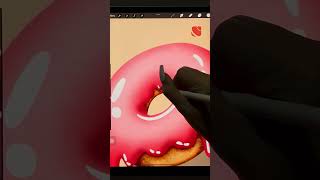 Drawing simple donut on iPad drawing sweetness shorts brushcamp [upl. by Wsan]