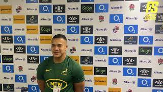 Springbok Cheslin Kolbe reacts to MOTM performance vs England  Springboks PostMatch Presser [upl. by Iteerp]