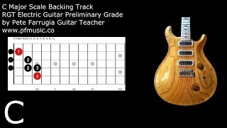 Guitar Backing Track C Major Scale  Preliminary Grade [upl. by Nesila]