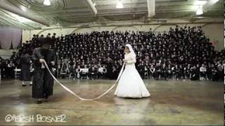 Bobov Rebbe Shlita dancing Mitzva Tantz at Wedding [upl. by Hannan]