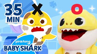 🛁 Baby Shark Takes a Bath  Compilation  Songs and Stories for Kids  Baby Shark Official [upl. by Ocnarf146]