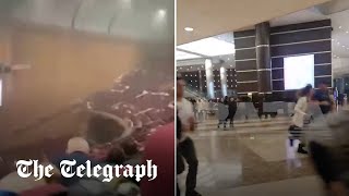 Eyewitness footage inside concert hall during attack  Moscow shooting [upl. by Den696]