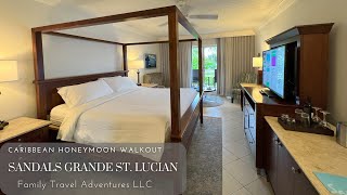 Sandals Grande St Lucian Caribbean Honeymoon Walkout Room Tour [upl. by Letty116]