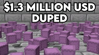 Duping on a PayToWin Minecraft Server 13M USD DUPED [upl. by Oralia531]