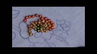 Hand Embroidery  HOW TO ADD SEQUIN IN A FRENCH KNOT  TO FILL A DESIGN [upl. by Ammon]