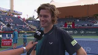 Andrey Rublev  R2 PostMatch Interview  2024 Dubai Duty Free Tennis Championships [upl. by Nolek]