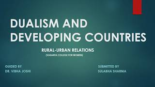 Dualism and developing countries [upl. by Ori]