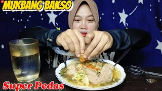 MAKAN MIE BAKSO KUAH PEDAS FULL CABE RAWIT MUKBANG BAKSO [upl. by Sihunn]