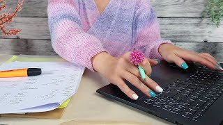 ASMR Paper amp Typing Sounds • Data Entry • Home Office Ambiance [upl. by Port]