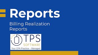 Reports Billing Realization  TPS Cloud Axis [upl. by Adliwa508]