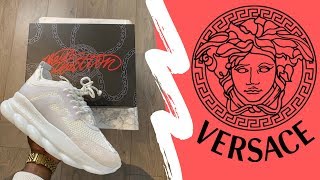 Versace Chain Reaction Sneakers Unboxing Review amp On Feet [upl. by Eyaj]