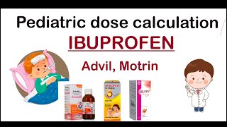 Ibuprofen dose calculation in children  Tynelol Motrin Advil  made easy [upl. by Margaretta]