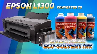 HOW TO CONVERT EPSON L1300 TO ECOSOLVENT INK WITH KIT [upl. by Hgielrak]