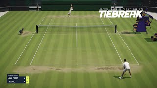 TIEBREAK  Rafael Nadal Vs Juan Martin Del Potro I Wimbledon I Expert Difficulty PS5 [upl. by Buckie]