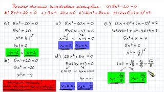 Pigułka Równania kwadratowe niezupełne PP [upl. by Breh475]