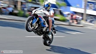 Best of Bikers 2014  Superbikes Burnouts Wheelies Revvs and loud exhaust sounds [upl. by Ahsieym]