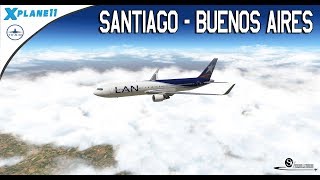 XPlane 11  B763  Santiago  Buenos Aires  LAN445  IVAO [upl. by Ahseetal625]