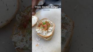 Triple decker burger 🍔 at 60rs only youtubeshorts streetfood viralvideo [upl. by Chapel228]