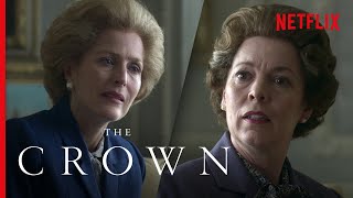 Queen Elizabeth II Meets Margaret Thatcher Full Scene  The Crown [upl. by Narag296]