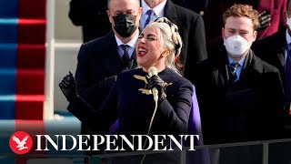 Lady Gaga performs national anthem at Biden’s inauguration [upl. by Crandell]