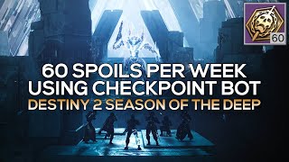 This Checkpoint Bot is OP  Solo 60 Spoils of Conquest Per Week Destiny 2 [upl. by Cheshire]