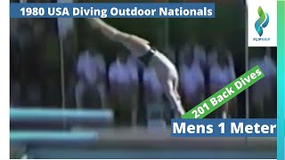 1980 Mens 1 meter Springboard  Back Dives  USA Diving Outdoor Nationals [upl. by Aitret918]