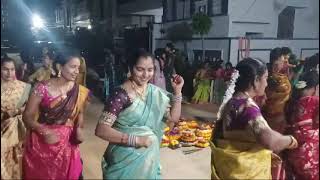 Bathukamma celebrations in my colony bathukamma trending dance [upl. by Kcirddor762]