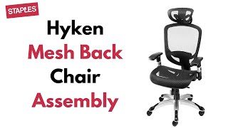 Staples Hyken Chair Assembly  FlexFit™ Hyken Mesh Back Fabric Task Chair Assembly [upl. by Ira]