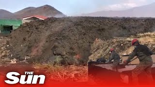 La Palmas volcanic lava waves destroy thousands of homes [upl. by Ernald]